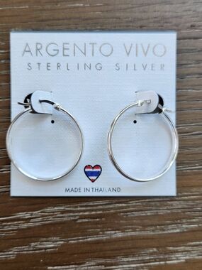 Argento Vivo Sterling Silver Hoop Earrings, NWT